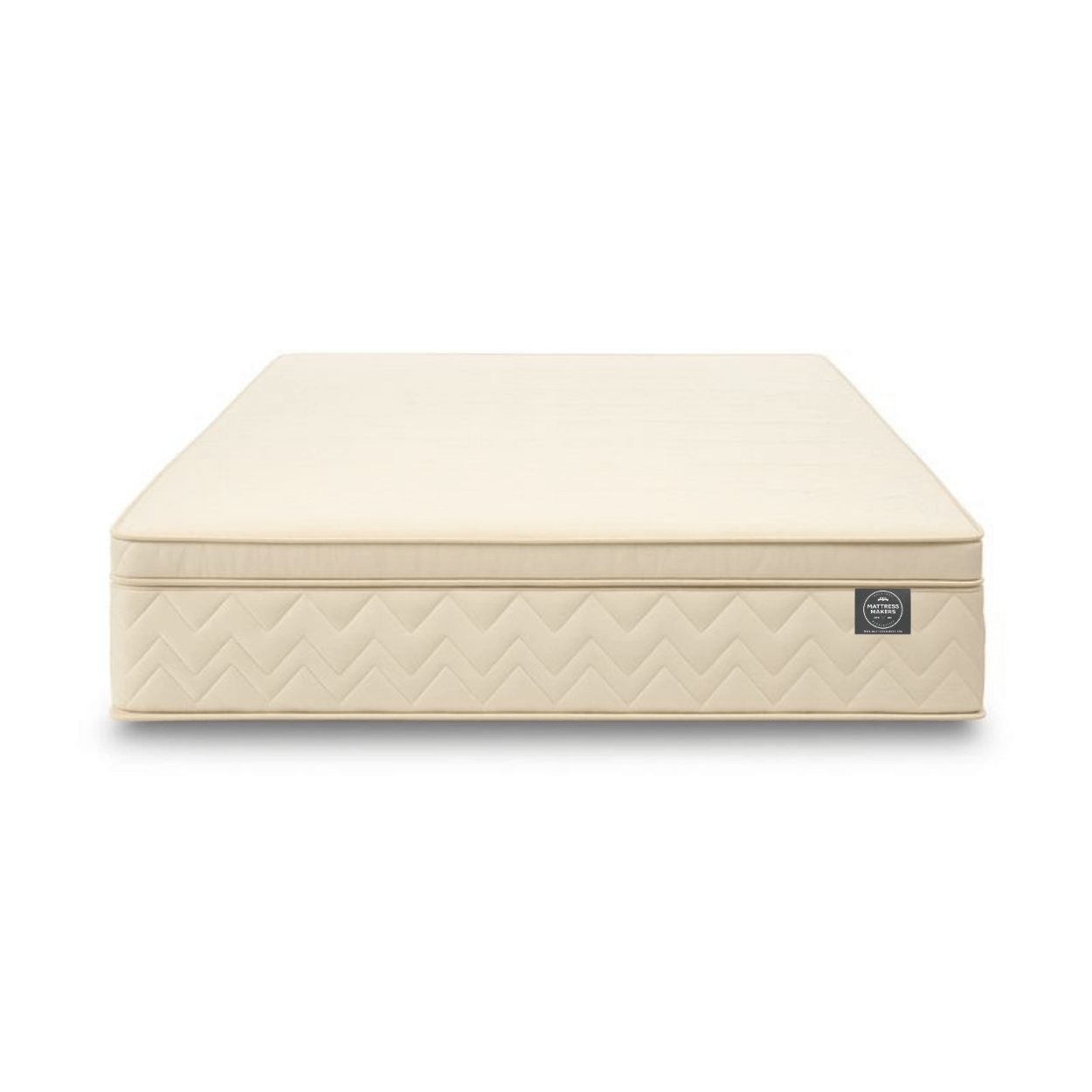 Beige Mattress Makers mattress on a white background