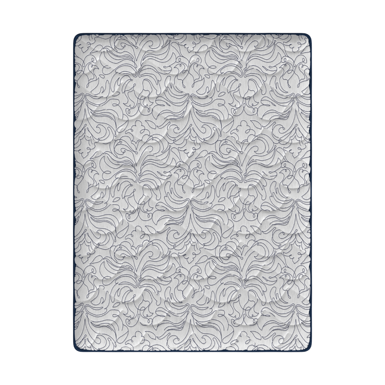 Gray patterned blanket on a white background